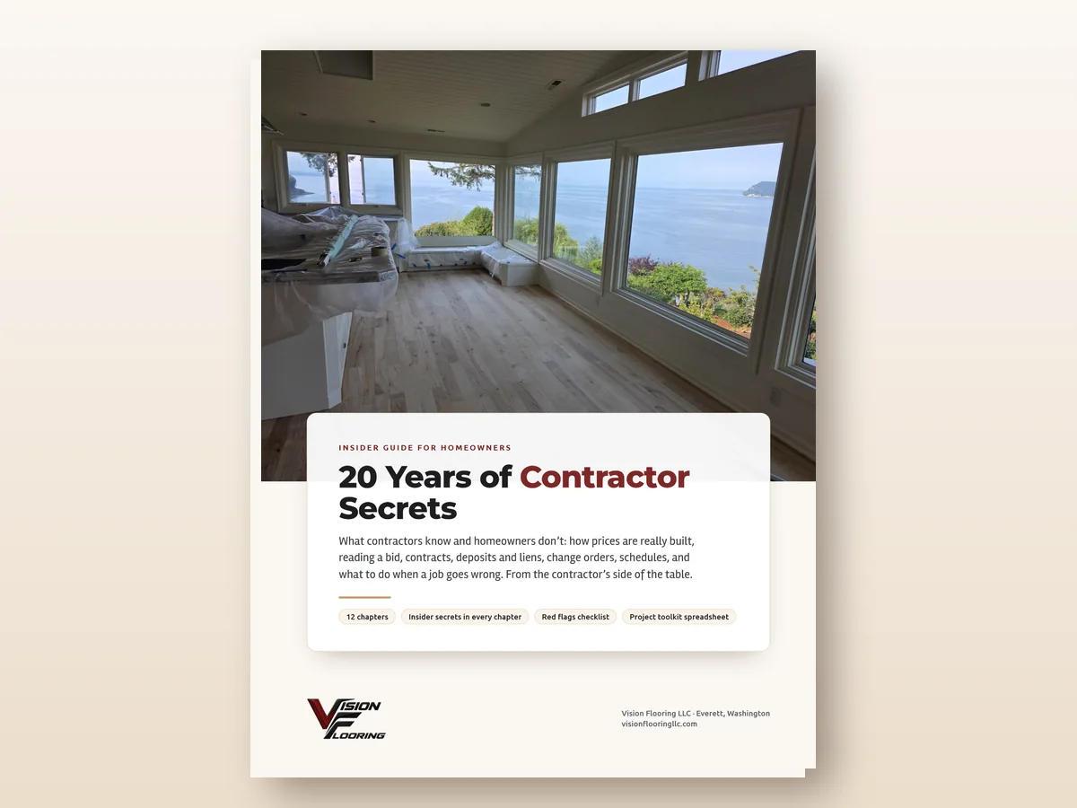 Cover of 20 Years of Contractor Secrets, an insider guide for homeowners