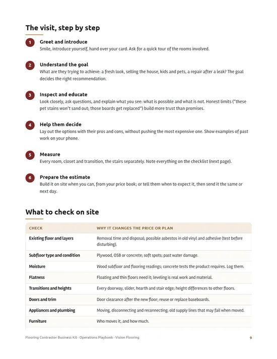 Page 4 preview of Flooring Contractor Business Kit