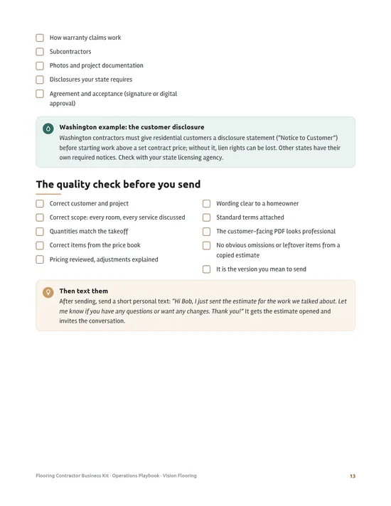 Page 5 preview of Flooring Contractor Business Kit