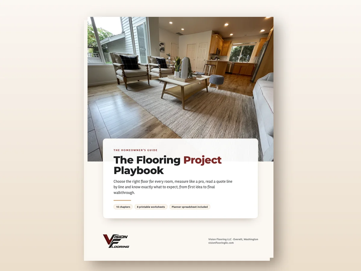 Cover of The Flooring Project Playbook, a guide for planning new floors