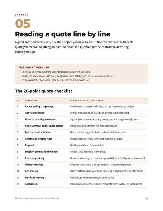 Page 5 preview of The Flooring Project Playbook
