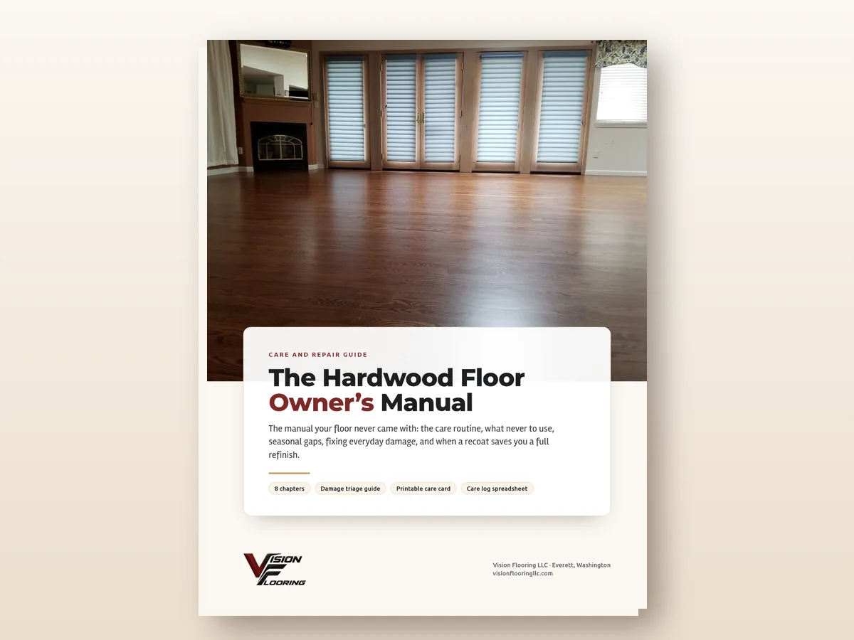 Cover of The Hardwood Floor Owner’s Manual, a care and repair guide