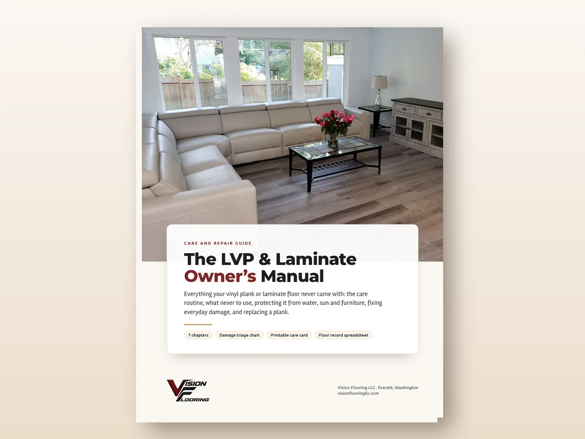 Cover of The LVP and Laminate Owner’s Manual, a care and repair guide