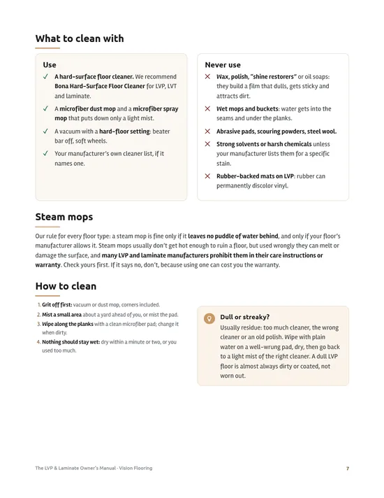 Page 3 preview of The LVP & Laminate Owner’s Manual