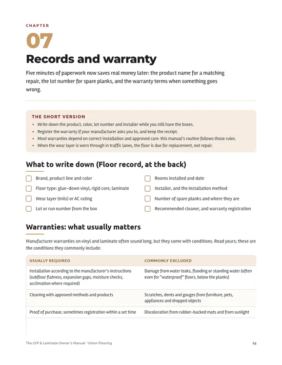 Page 5 preview of The LVP & Laminate Owner’s Manual