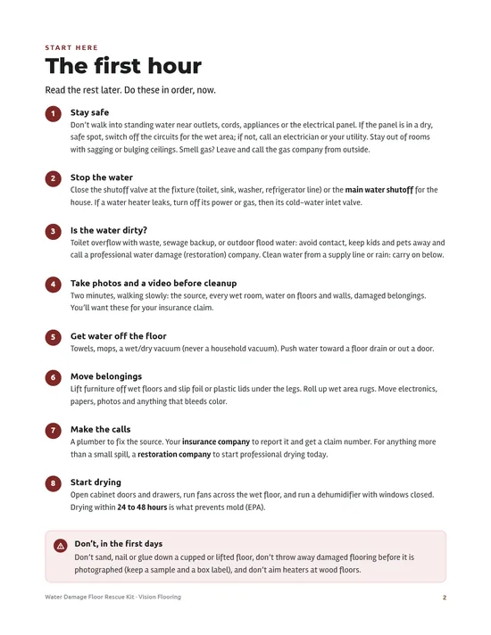 Page 2 preview of Water Damage Floor Rescue Kit