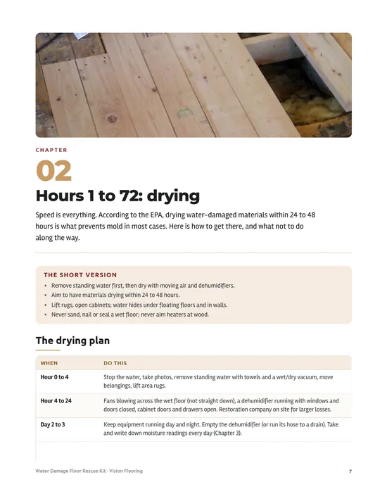 Page 3 preview of Water Damage Floor Rescue Kit